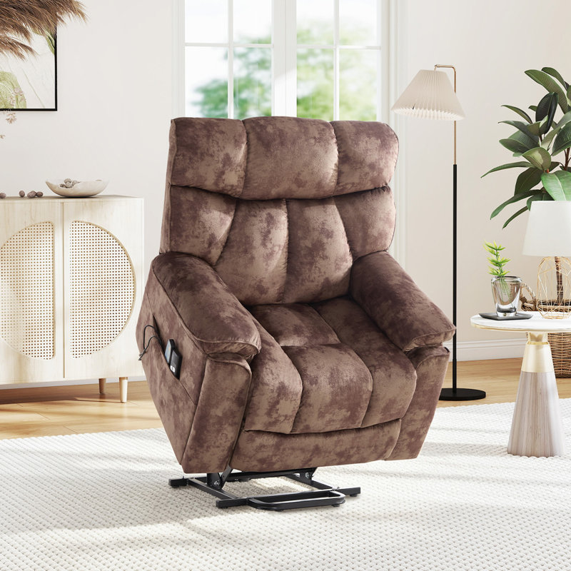Fauteuil inclinable de massage chauffant de 39,76 po de largeur avec deux porte-gobelets cachés, deux télécommandes et un revêtement en microfibre