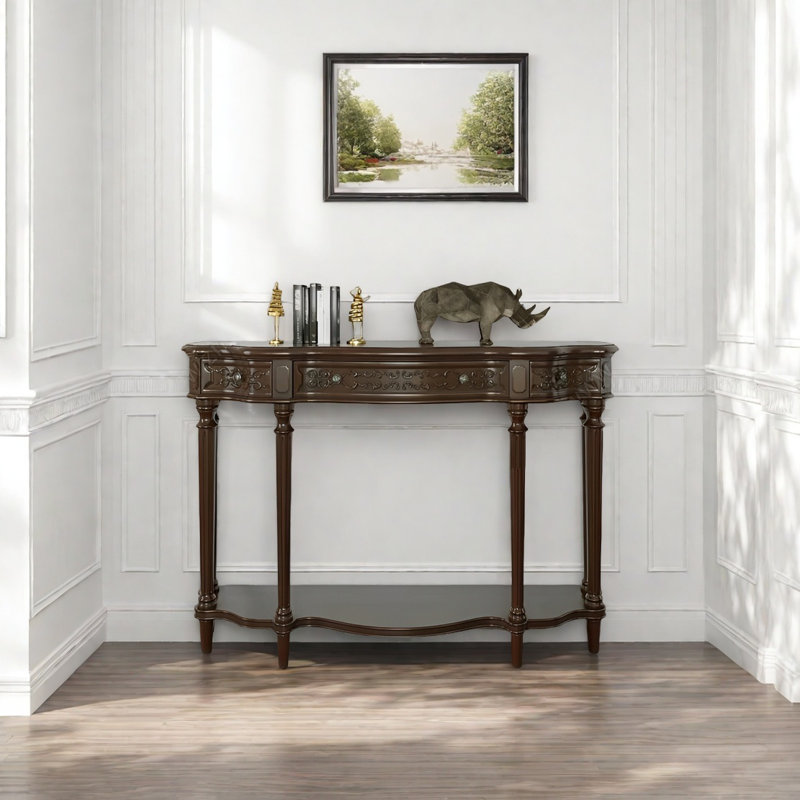 Console rétro sculptée, H 34,65 po x l 47,24 po x P 15,35 po