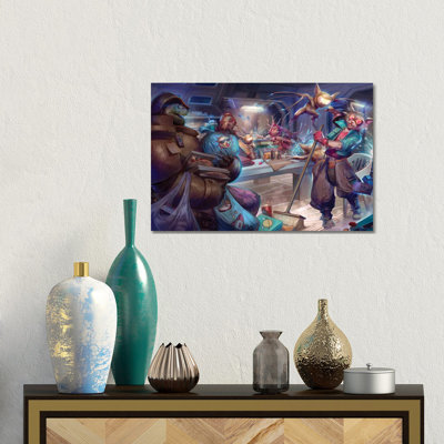 Glitch Gremlin Game Night - reproduction d'art murale - toile tendue