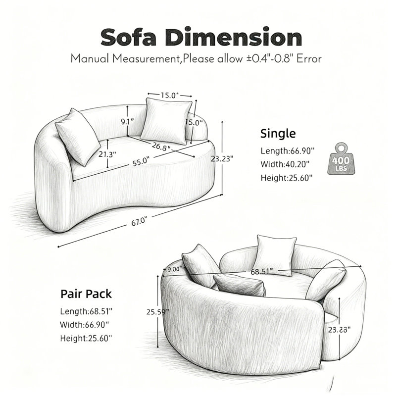 Canapé modulaire en chenille Boneless, Beige