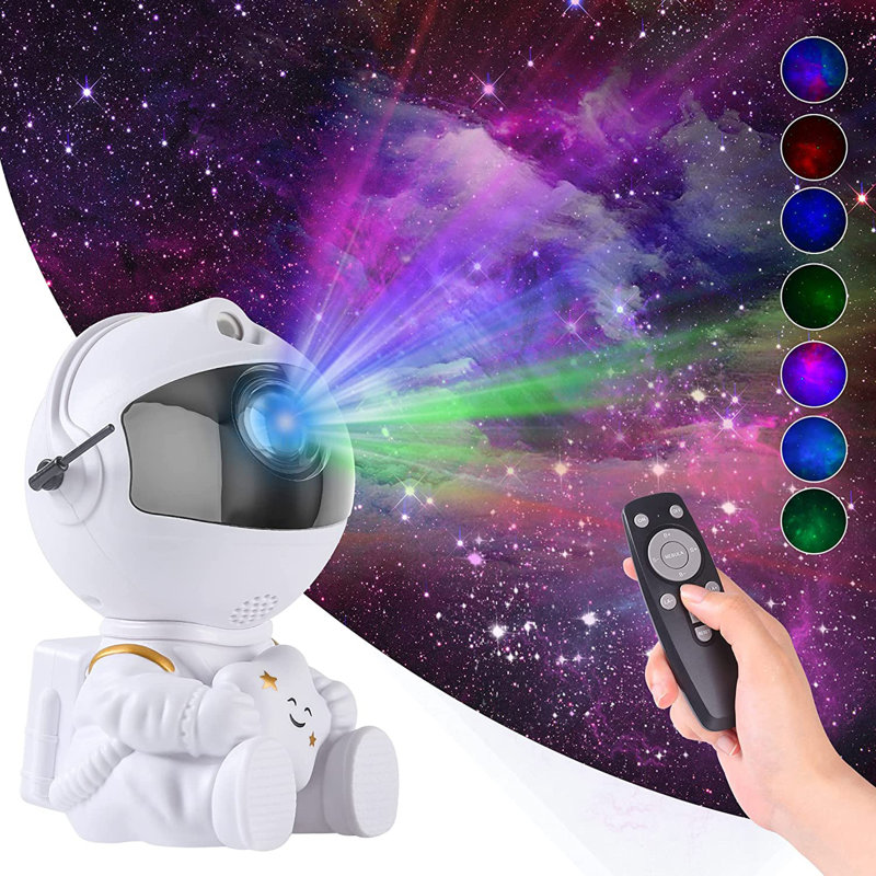 Astronaute blanc avec projecteur étoile galaxie veilleuse