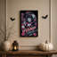 Toile d'Halloween stylisée reine vamp avec peau bleue et dîner rose-292563599