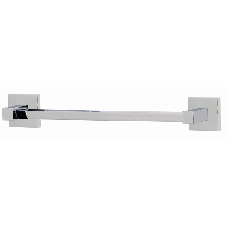 Contemporary II 12" Wall Mounted Towel Bar, Polished Nickel, 2''H x 13.857''L x 2.25''D