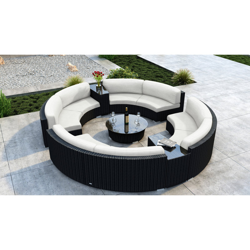 Thornaby 8 - Person Patio Conversation Set with Cushions, Canvas Natural Sunbrella® Canvas