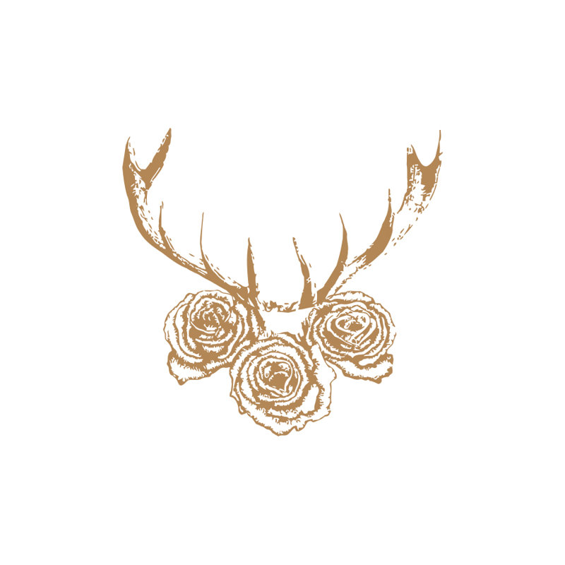 Décalcomanie murale cerf antler, Brun pâle