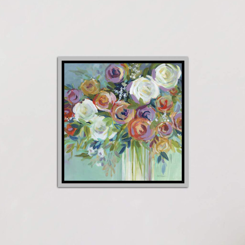 "confetti bouquet ii" par carol robinson-print, H 37 po x l 37 po x P 1,5 po, Toile avec cadre argenté