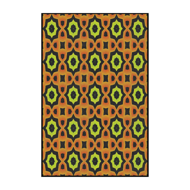 Tapis orange / jaune Power Loom, Rectangle 6 pi x 9 pi