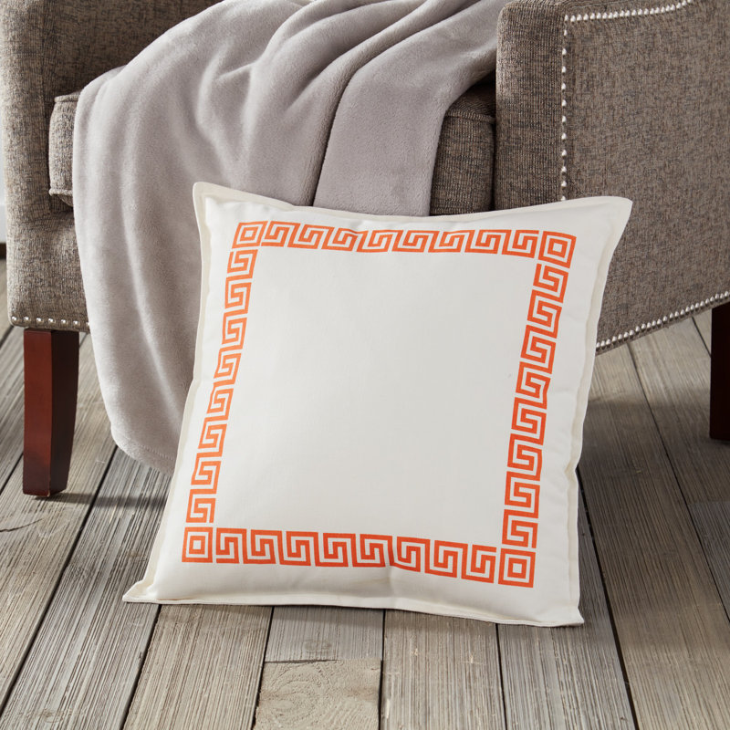 Coussin Greek Key, Orange