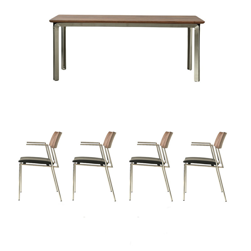 High quality solid wood table set, 29.52"H x 62.99"L x 33.46"W