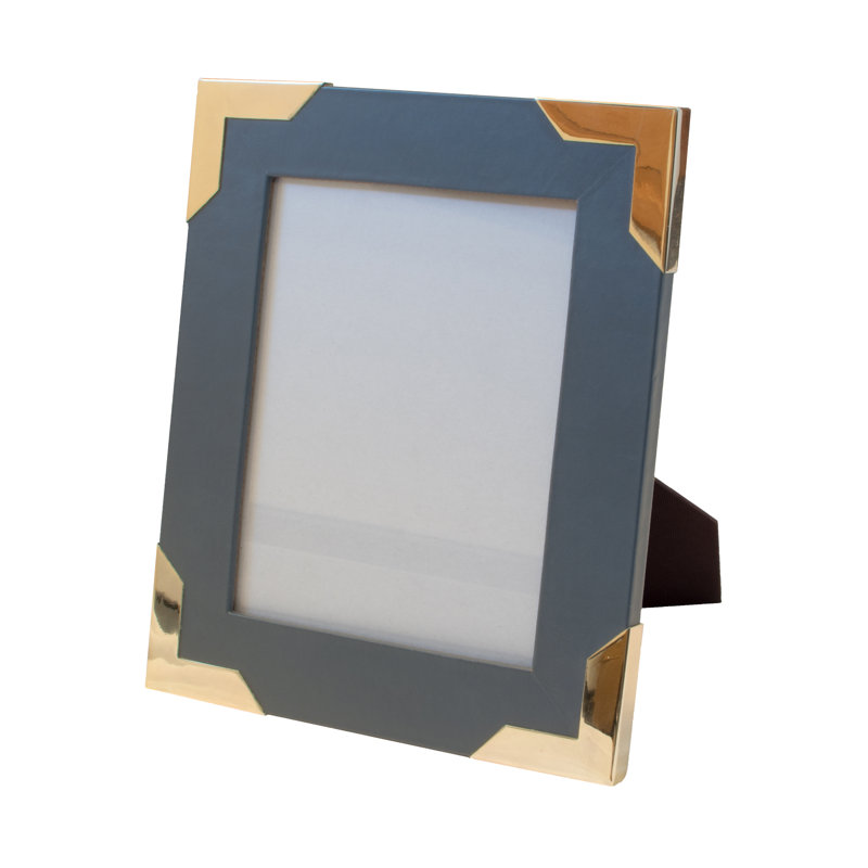 Derby Leather Single Picture Frame, 10" x 8", Gray