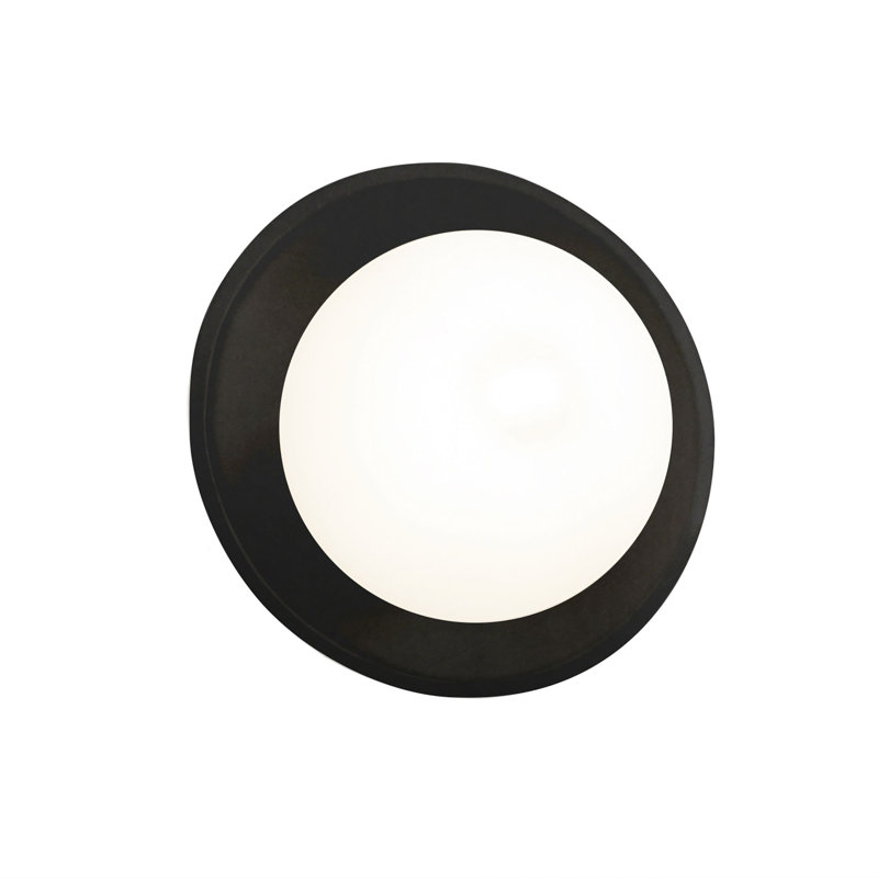 Baleskie Ceramic Flush Mounted Sconce, Carbon Matte Black