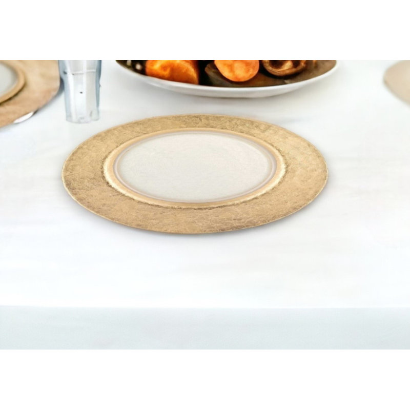 Plat de service en feuille d'or 13 po Holness