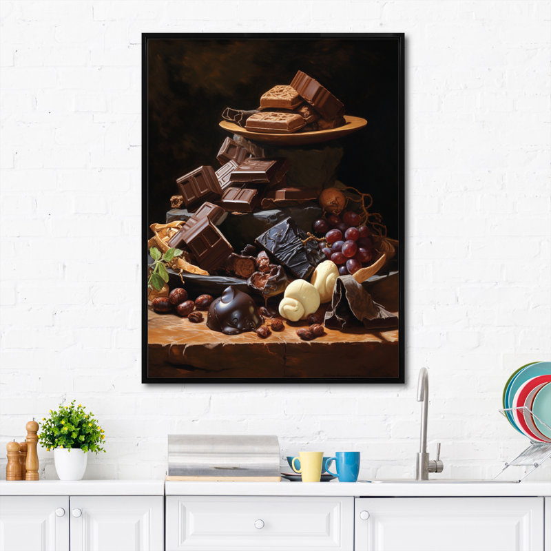 Blanscet Food Chocolate Dreams III, Cadre flottant noir, H 32 po x l 16 po x P 1 po