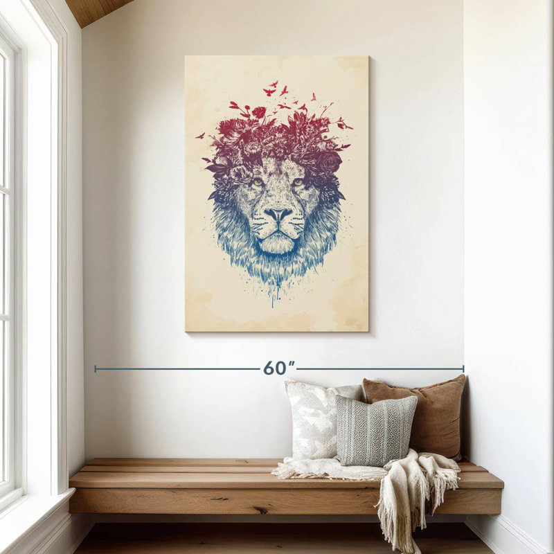 Brampt Floral Lion, 45" H x 30" W
