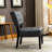 Gray Blended Leather Accent Chair With Oversized Tufting - Fine Craftsmanship Back Relaxing Seating-730190392