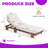Acacia Wood Adjustable Outdoor Lounge Chair with Side Tray and 4.7" Cushion-746347787
