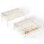 Lit superposé en bois massif (1 place en haut, 1 place en bas) avec tiroirs de rangement, étagères latérales, barrière de sécurité incurvée et échelle. Sommier non requis. Beige.-2093261380-2093261433