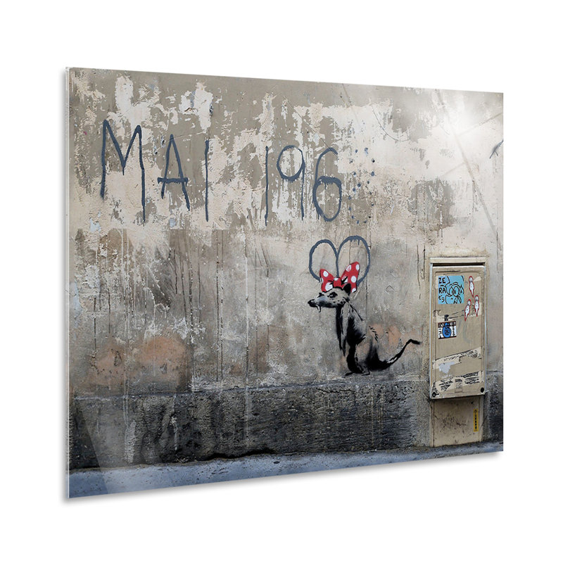 Never 1968 Mouse by Banksy - No Frame Print on Plastic / Acrylic, 65cm H x 95cm W