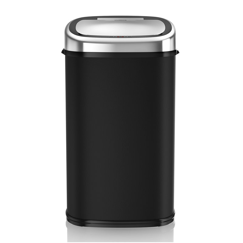 Steel Motion Sensor Kitchen Trash Can - 58L, Black