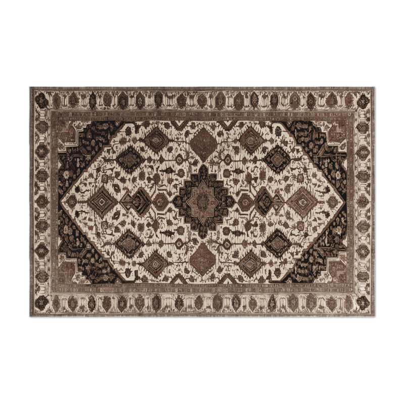 Tapis d'intérieur et d'extérieur gris Persian, Rectangle 9 pi x 12 pi