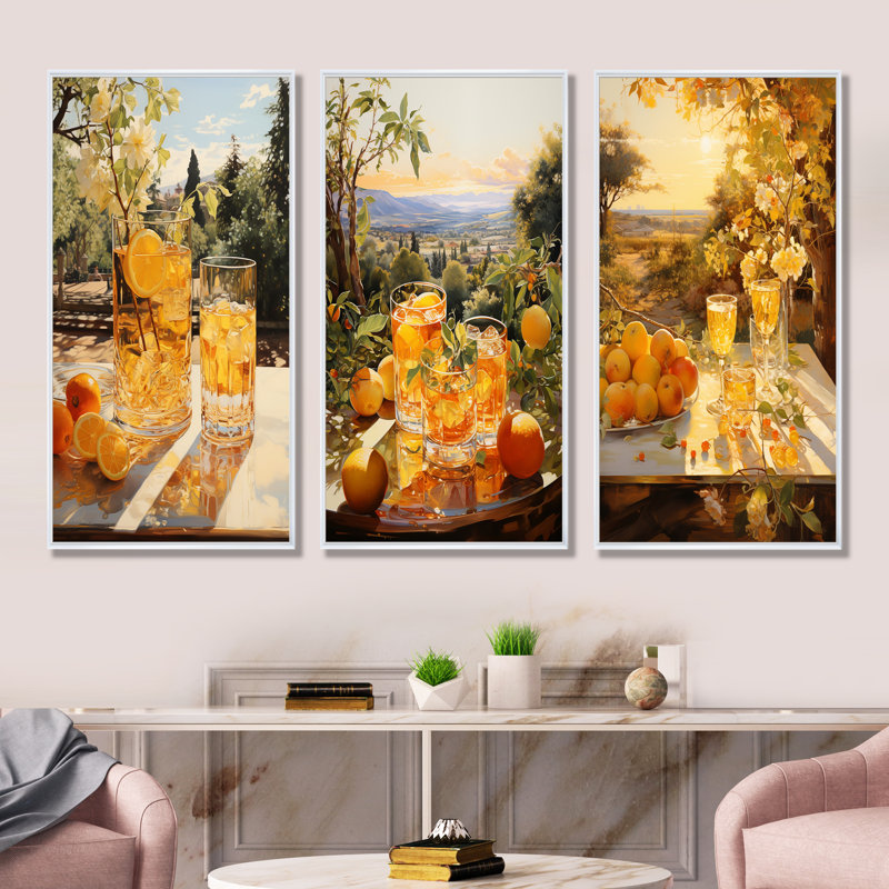Horizon cocktail Pimms Panorama, H 32 po x l 48 po, Cadre flottant blanc