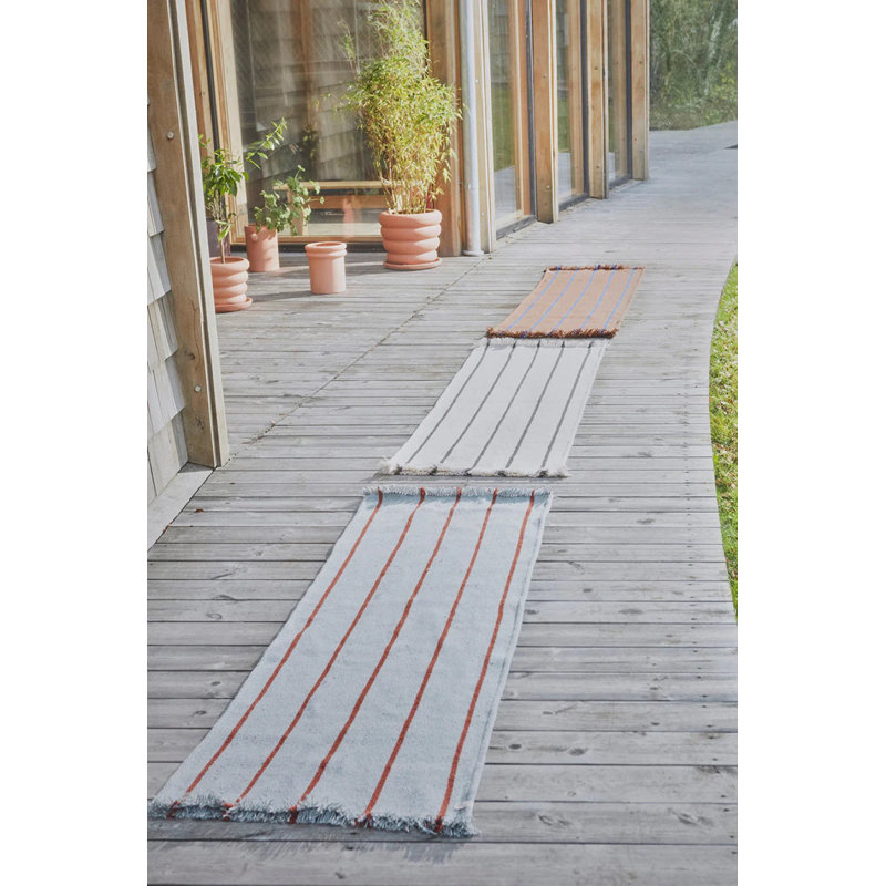 Lina Striped Area Rug in Off White