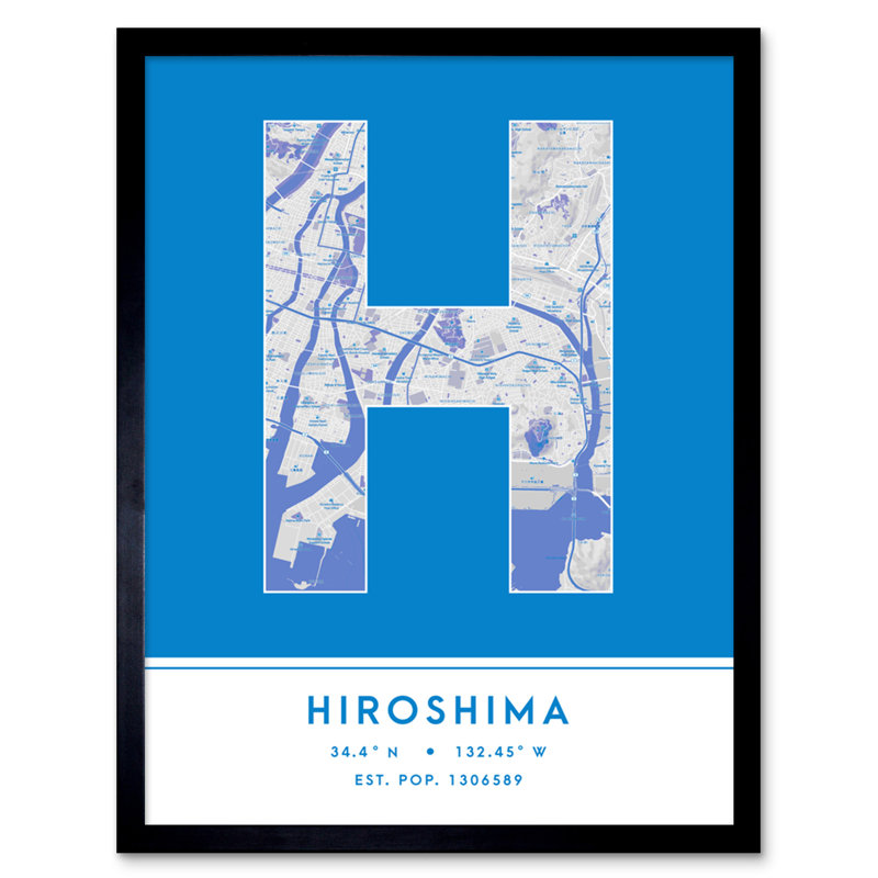 Hiroshima Blue - Single Picture Frame Typography