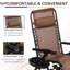 2 chaises berçantes d'extérieur, chaise berçante pliable à gravité zéro avec coussin, porte-gobelet et support pour téléphone. Brun, fabrication robuste en métal, siège en tissu respirant, siège inclinable, brun. Element.
