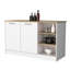 Îlot de cuisine 2 portes avec 3 tablettes ouvertes, s'intègre parfaitement dans vos 2 portes et tablettes en bois de frêne blanc