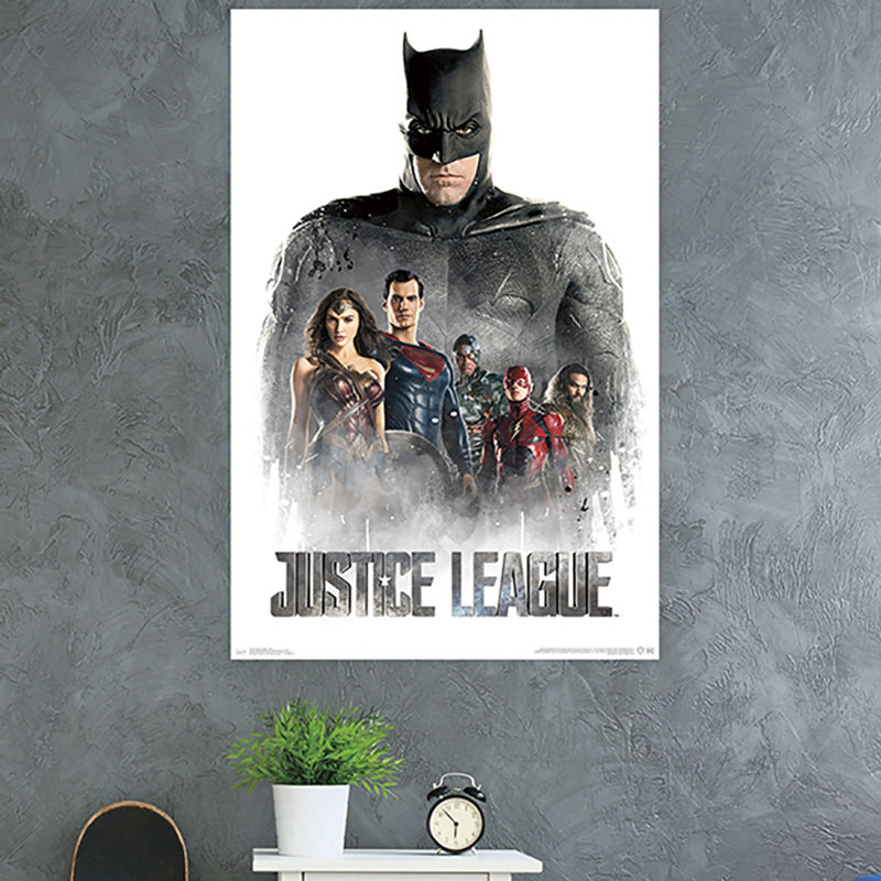 « justice league », impression sur papier à brouillard