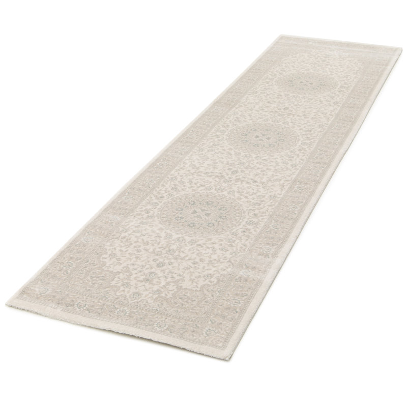 Langres Smooth Low Pile Antique Cream Rug, Runner 80 x 300cm
