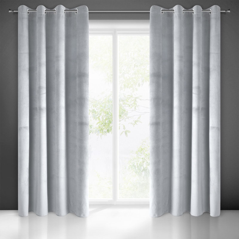 Tavarozzi Blackout Curtains Single Panel, Light Grey