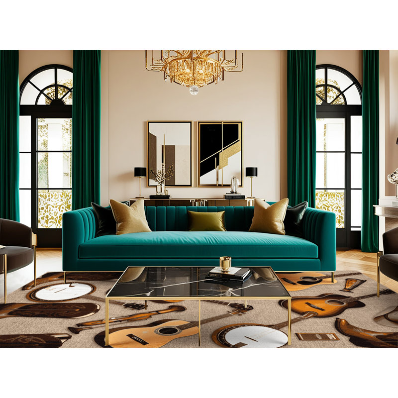  Tapis lavable Country and Western Instruments, Carré 3 pi