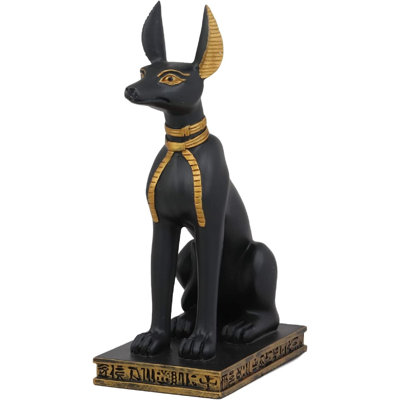 Ancient Egyptian Sitting Anubis in Jackal Dog Form Figurine -  Bungalow Rose, A2F6263E5B7C41E299D22BC9EAAF6837