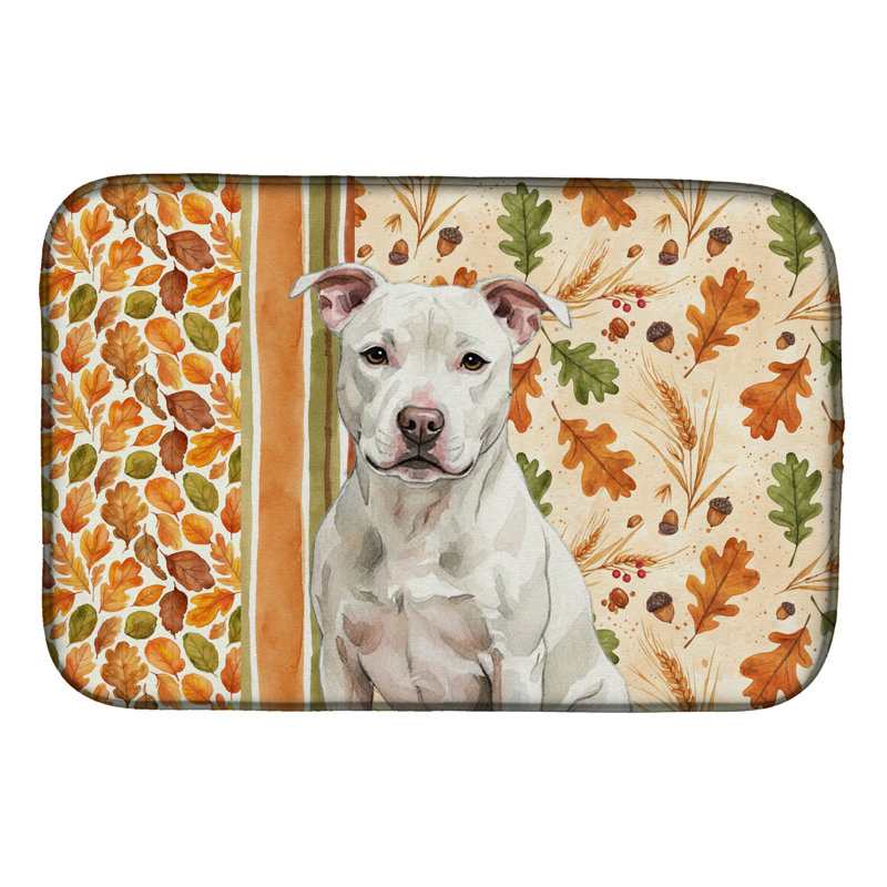 Tapis de séchage blanc Staffordshire Bull Terrier Heirloom