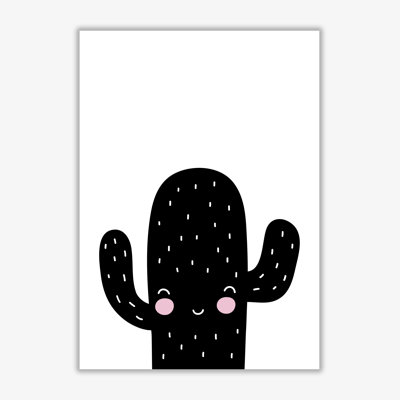 Black Scandi Cactus - Painting