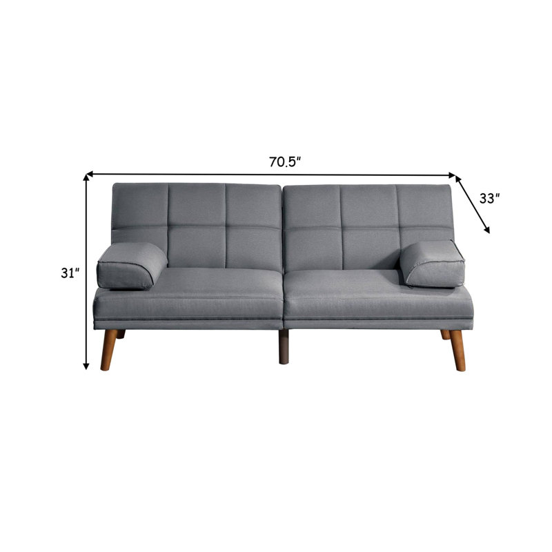 Nolana 71'' Upholstered Convertible Sofa, Gray Polyester Blend