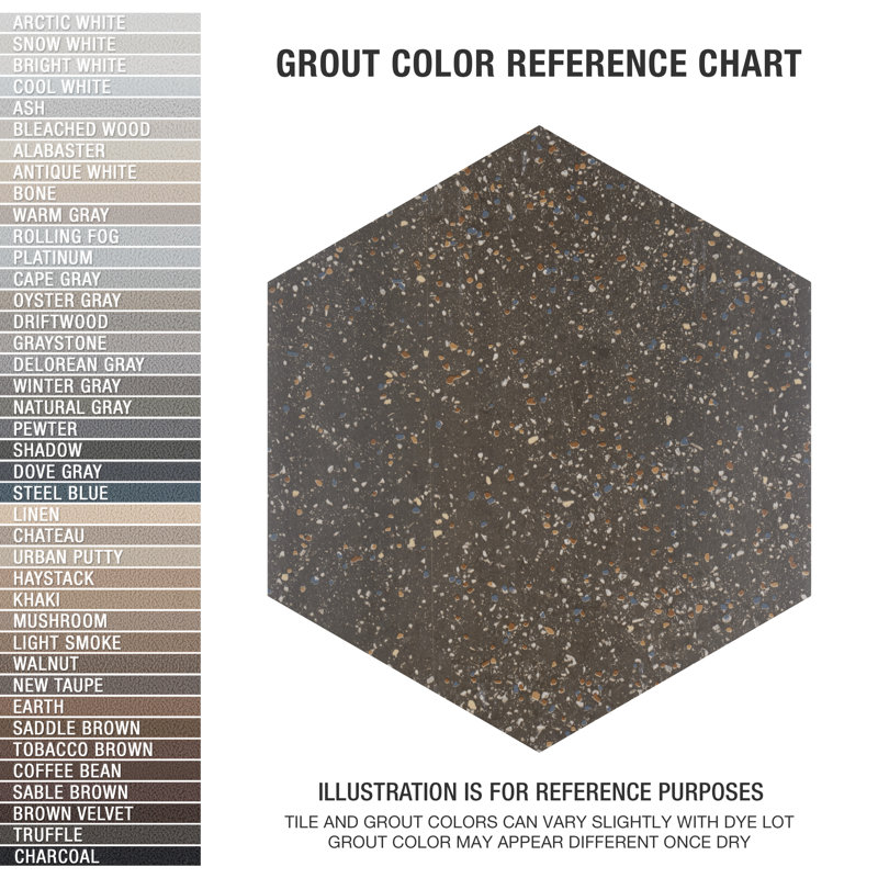 Palazzo Hex 14" x 16" Porcelain Stone Look Singular Floor and Wall Tile, Colori