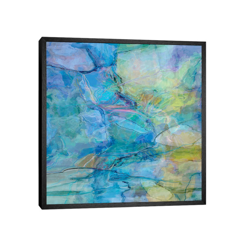 Random IV - Print, 93.98cm H x 93.98cm W x 3.81cm D, Black Floater Framed