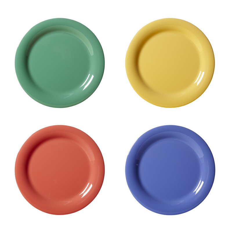 10.5'' Multicolor Melamine Chip-Resistant Dinner Plates Set