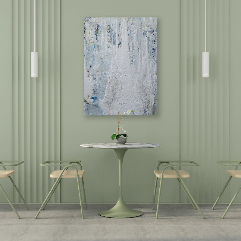 Green Cafe II On Giclee Canvas Hand Embellished Art, 60" H x 40" W x 1.5" D, Unframed