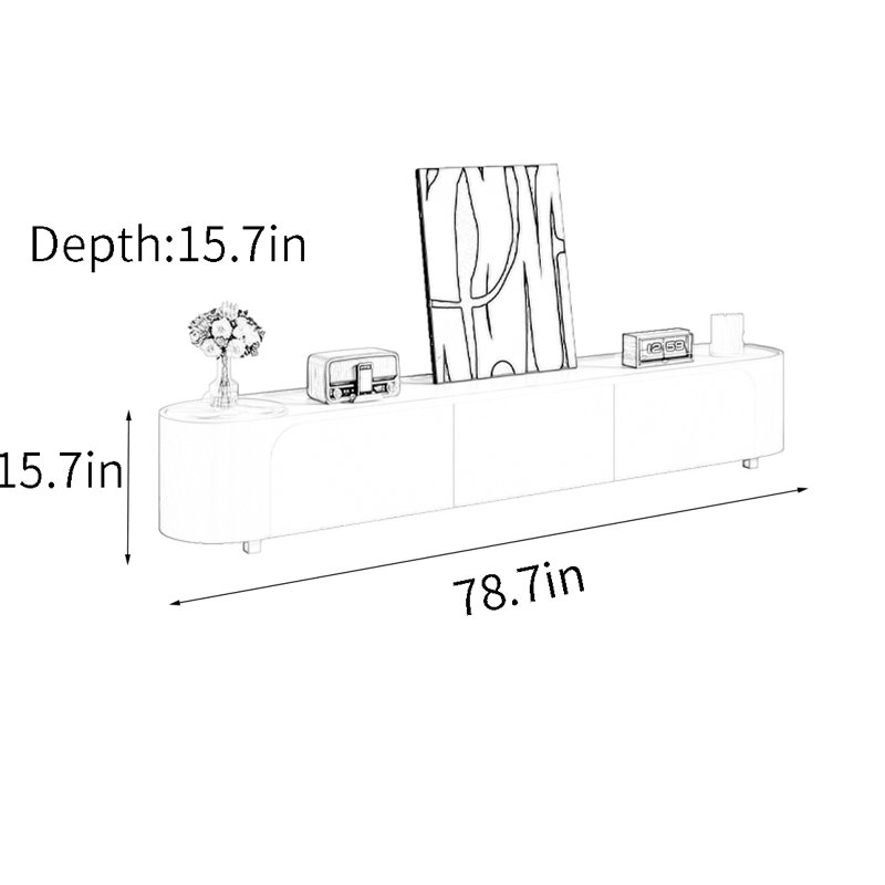 Meuble télé Cream Air, 78.7"