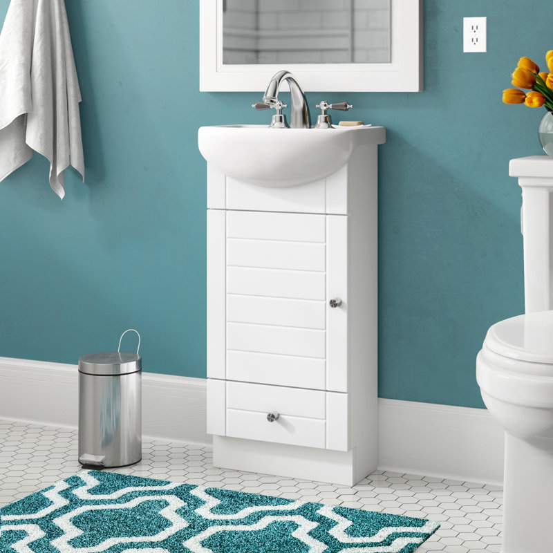 Melstone 18" Single Bathroom Vanity Set, White
