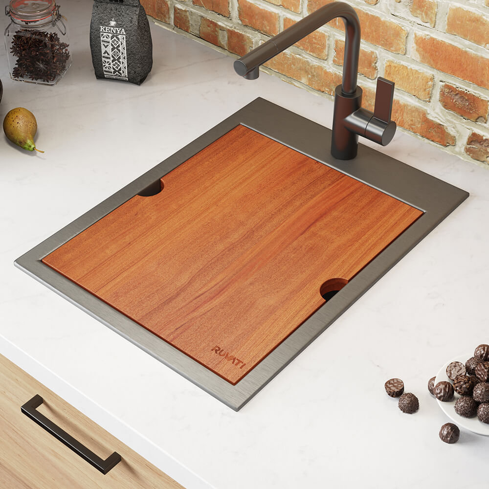 Ruvati Workstation Drop-in Topmount Bar Prep RV Sink 16 Gauge Stainless Steel Ruvati 