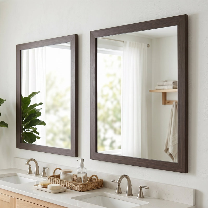 Miroir Meade, Espresso texturé, 30 po x 36 po