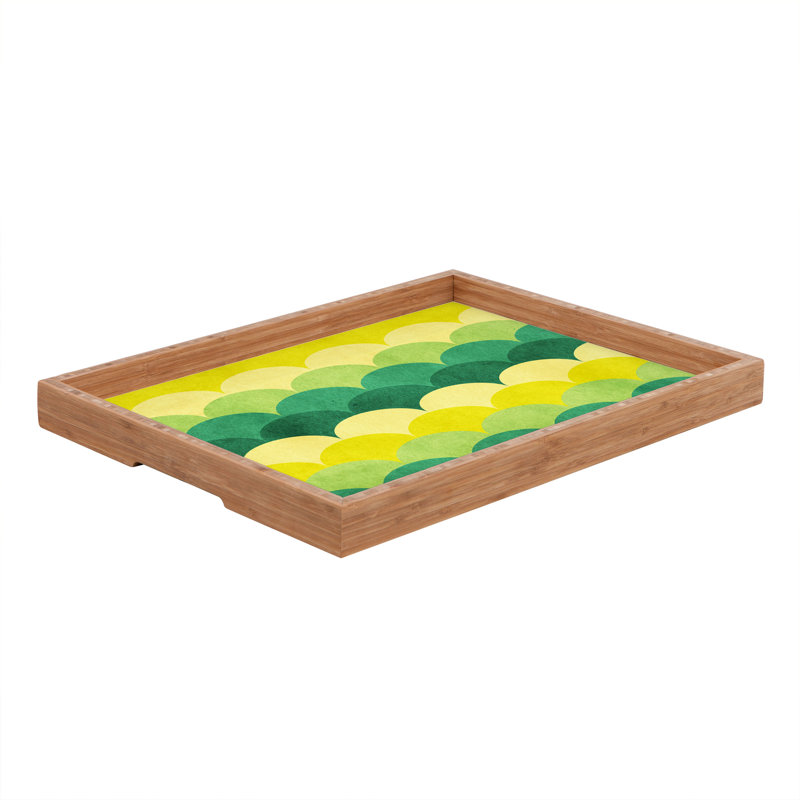 Plateau de service rectangulaire jaune à pales Kenlynn, H 14 po x l 18 po x p 1,75 po