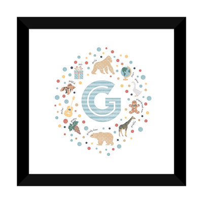 Lettre illustrée G bleue - impression