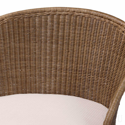 Fauteuil d'appoint bohémien en rotin gris délavé