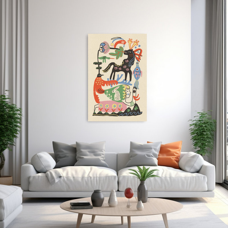 Impression d'art mural enchanté «Folk Art», 60" H x 40" W