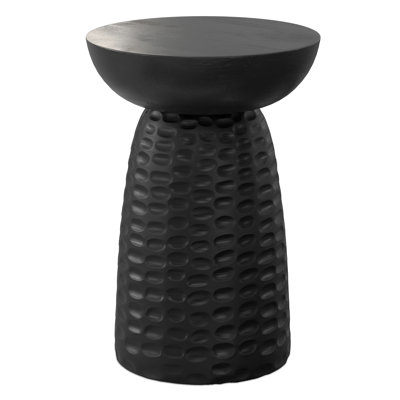 Boyd Solid Mango Wood Contemporary Accent Table with Textured Finish, Fully Assembled
